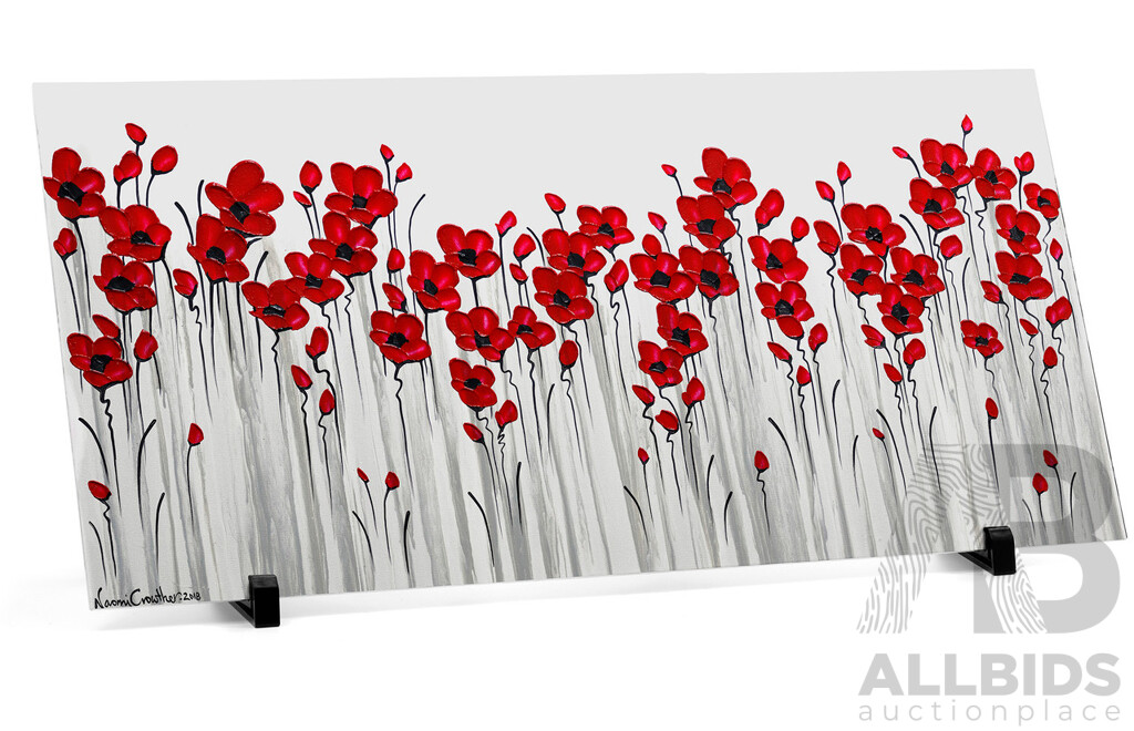 L65 - Military Shop - Poppy Impressions, Field of Poppies, Aluminium Artwork