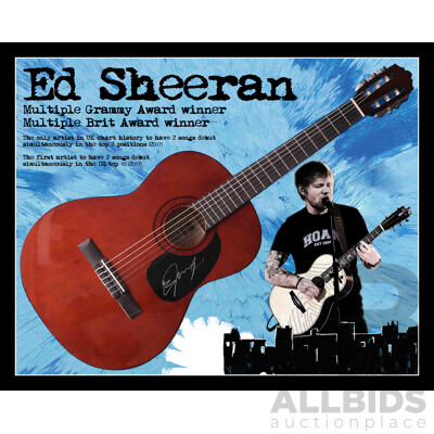 L23 - Ed Sheeran - Signed Acoustic Guitar with Custom Designed Matboard