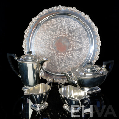 Hecworth Reproduction Sheffield Silver Plate Five Piece Tea Service