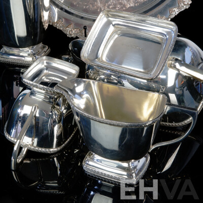 Hecworth Reproduction Sheffield Silver Plate Five Piece Tea Service
