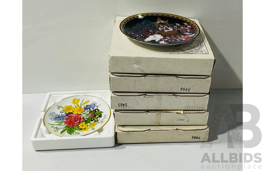 Set of Vintage Collectors Plates Including Plates 1-5  of the Love Story of Siam Series and More