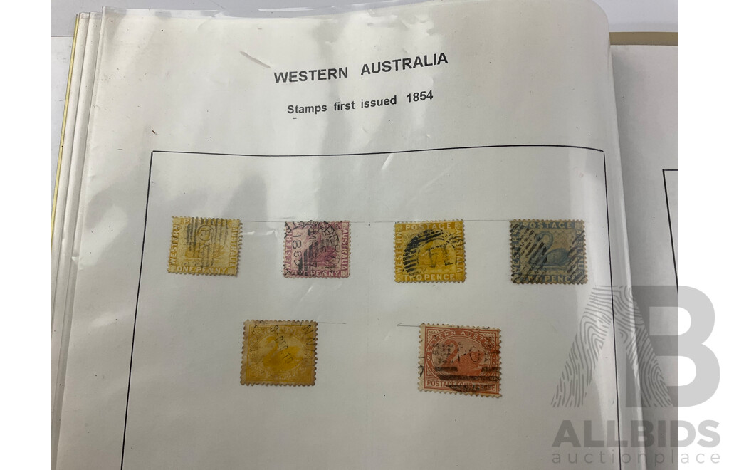 Album of Australian State, Pre and Early Federation Cancelled Hinged Stamps, Examples From NSW, VIC, QLD, SA, TAS, Official Service