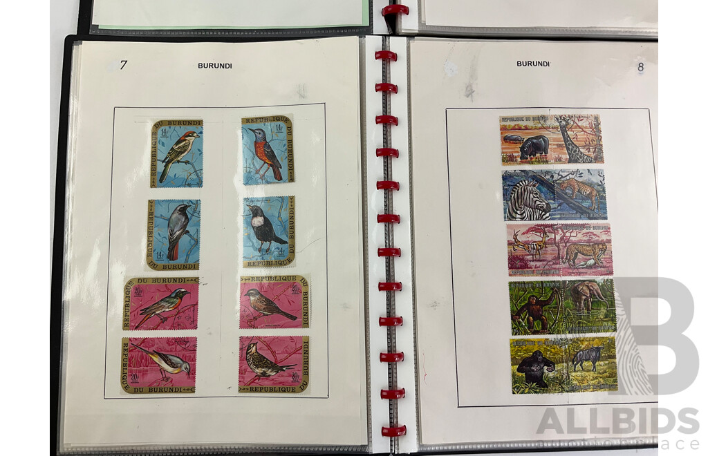 Two Albums of Antique and Vintage Hinged Stamps, Countries Beginning with 'A' to 'C' Including Afghanistan, Angola, Austria, Bahamas, Bavaria, Belgium, Bermuda, Brazil, Brunei, Canada, Ceylon, China and More