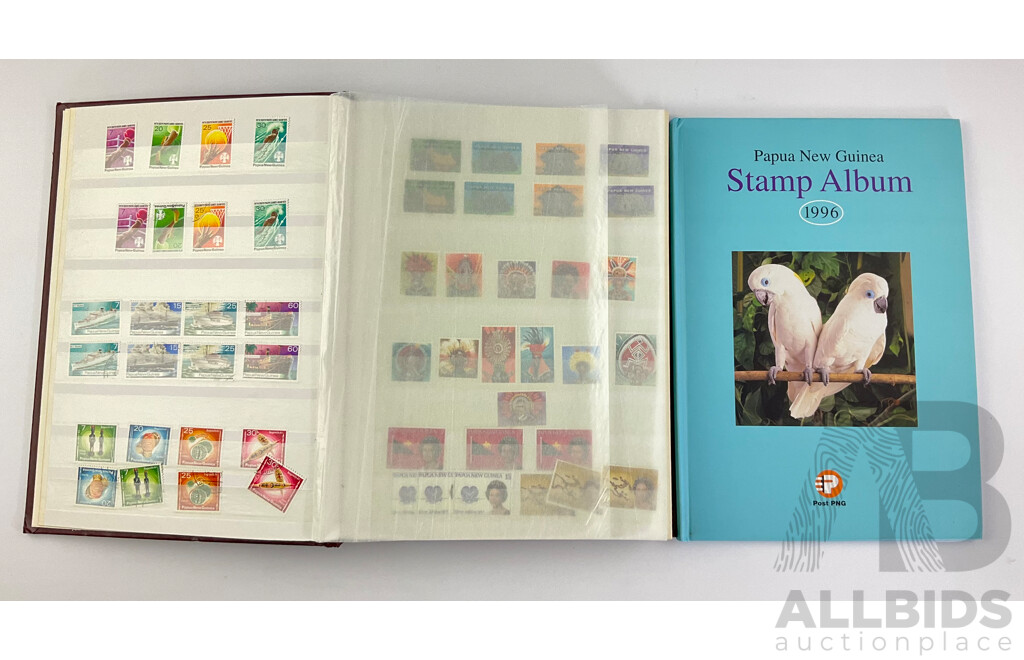 Album of Mint and Cancelled Paua New Guinea Stamps and Sets, Examples From 1970's to 1990's with 1996 Stamp Album