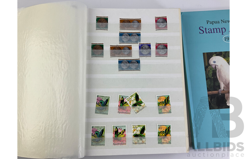 Album of Mint and Cancelled Paua New Guinea Stamps and Sets, Examples From 1970's to 1990's with 1996 Stamp Album