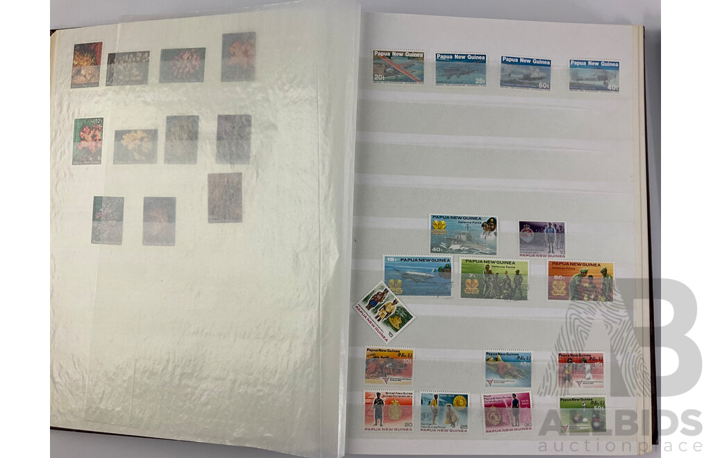 Album of Mint and Cancelled Paua New Guinea Stamps and Sets, Examples From 1970's to 1990's with 1996 Stamp Album