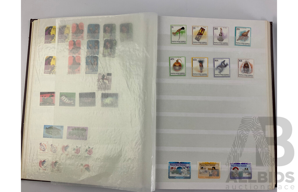 Album of Mint and Cancelled Paua New Guinea Stamps and Sets, Examples From 1970's to 1990's with 1996 Stamp Album