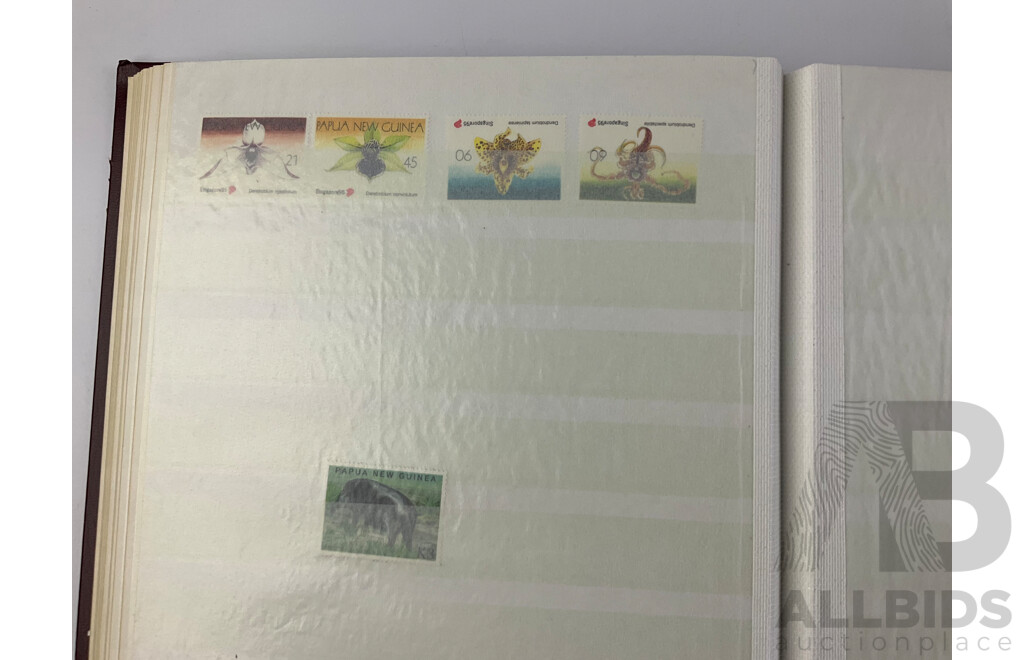 Album of Mint and Cancelled Paua New Guinea Stamps and Sets, Examples From 1970's to 1990's with 1996 Stamp Album