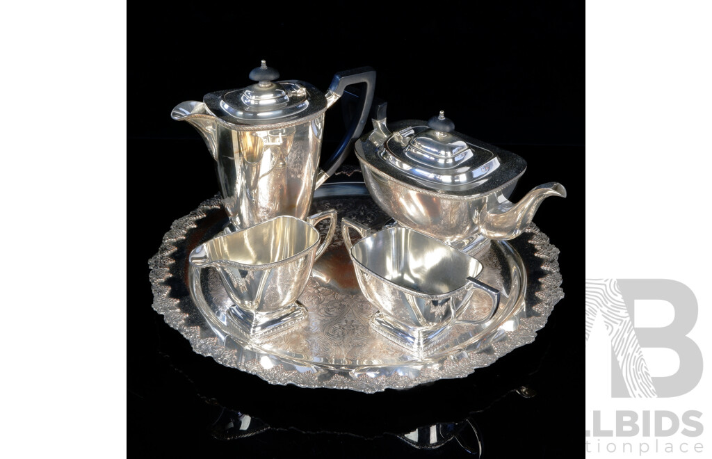 Hecworth Reproduction Sheffield Silver Plate Five Piece Tea Service