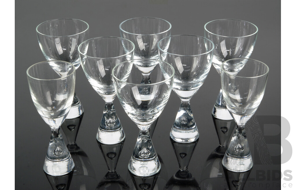 Set Eight Mid Century Danish Holmgaard Princess Liqueur Glasses