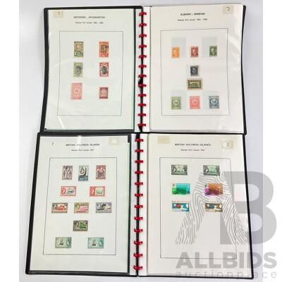 Two Albums of Antique and Vintage Hinged Stamps, Countries Beginning with 'A' to 'C' Including Afghanistan, Angola, Austria, Bahamas, Bavaria, Belgium, Bermuda, Brazil, Brunei, Canada, Ceylon, China and More