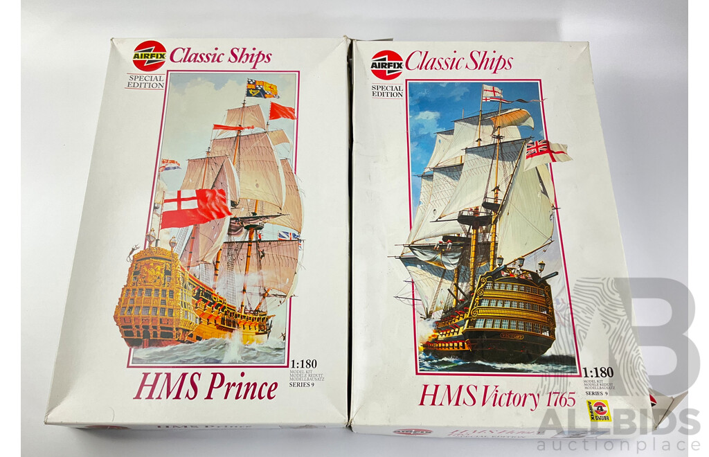 Vintage Airfix Special Edition Classic Model Ships Including HMS Prince and 1765 HMS Victory - 1:180 Scale