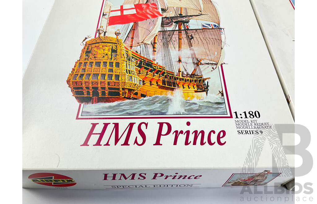 Vintage Airfix Special Edition Classic Model Ships Including HMS Prince and 1765 HMS Victory - 1:180 Scale