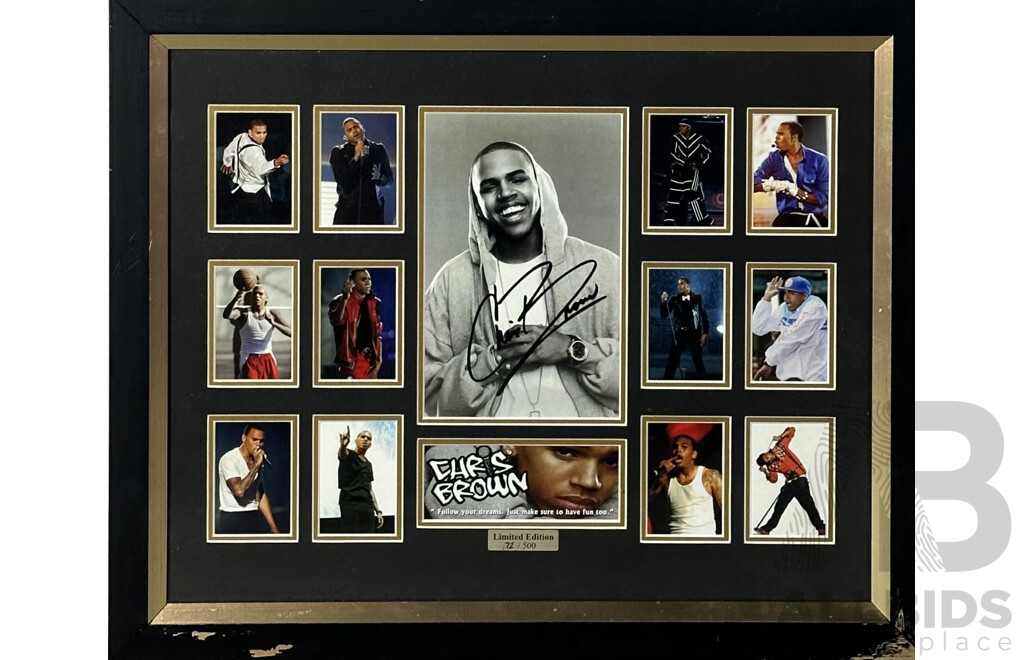 Framed Limiited Edition Chris Brown Collection of Photographs with Signature, 48 x 58 cm (frame)