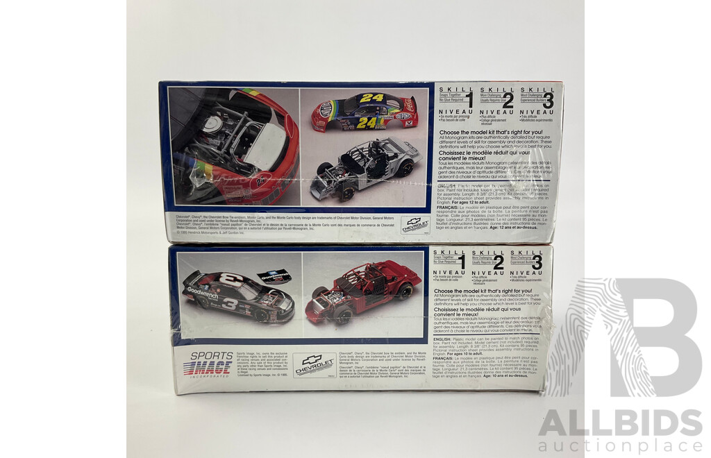 Vintage Monogram NASCAR Model Kits Including Monte Carlo-Dale Earnhardt and Monte Carlo-Jeff Gordon - 1:24 Scale