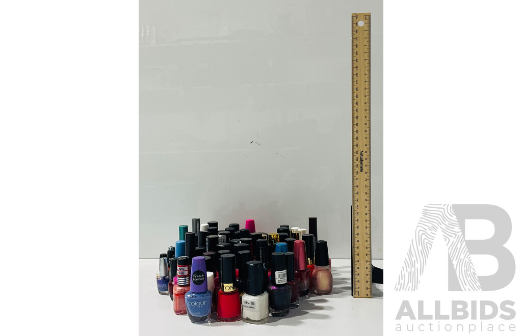 Large Collection of Nail Polish of Assorted Colours From Revlon, Colour by TBN, BYS and Much More