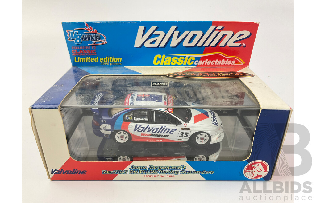 Classic Carlectables Diecast Australian Touring Cars Including 2002 Valvoline Commodore and AU Racing Falocn with Biante 2005 Commodores(2)