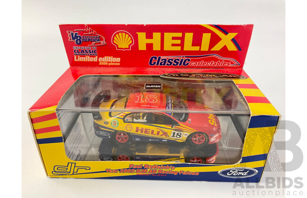 Classic Carlectables Diecast Australian Touring Cars Including 2002 Valvoline Commodore and AU Racing Falocn with Biante 2005 Commodores(2)