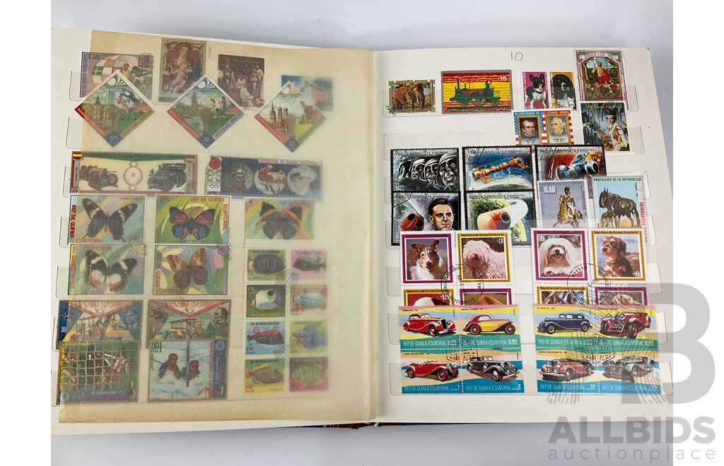 Four Albums of Vintage Mint and Cancelled Stamps Including USA, India, Fiji, Canada, Poland, Hungary, Malta, Eire, Dominica, Spain, Grenada, France, Italy, Romania and More