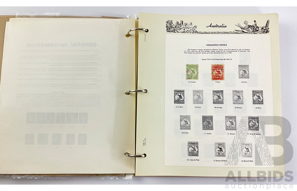 Australian Seven Seas Stamp Album, Examples From Predecimal to 1980's