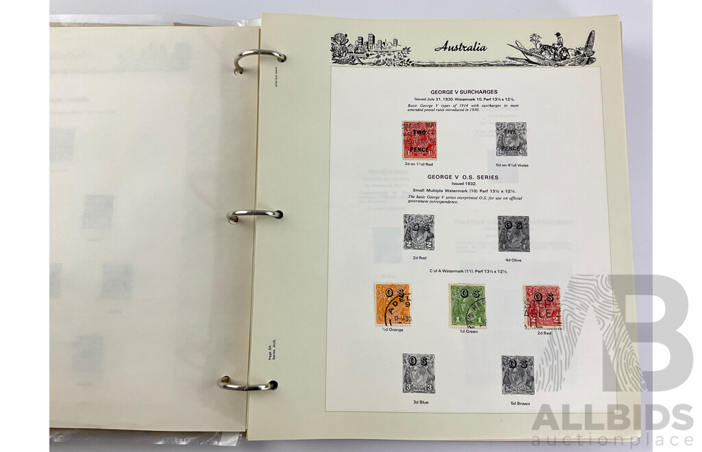 Australian Seven Seas Stamp Album, Examples From Predecimal to 1980's