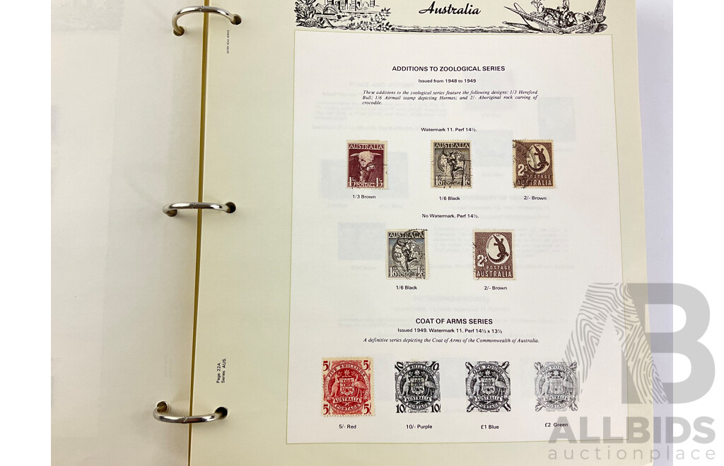 Australian Seven Seas Stamp Album, Examples From Predecimal to 1980's