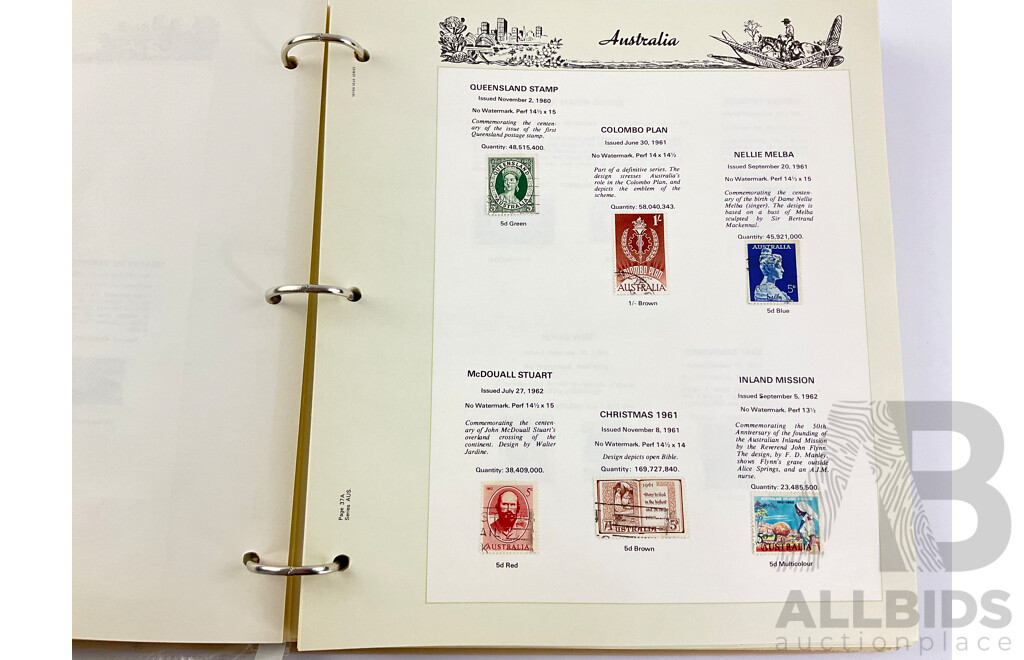 Australian Seven Seas Stamp Album, Examples From Predecimal to 1980's