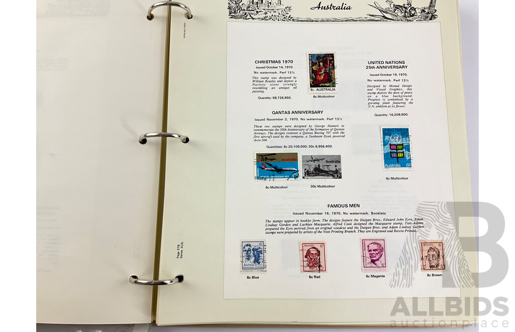 Australian Seven Seas Stamp Album, Examples From Predecimal to 1980's