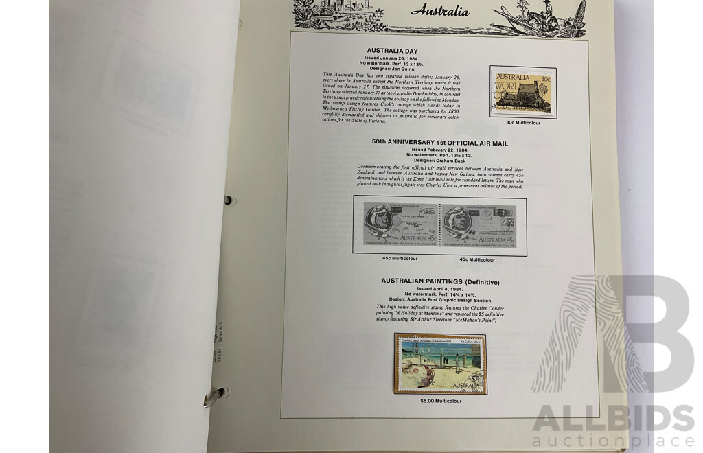 Australian Seven Seas Stamp Album, Examples From Predecimal to 1980's