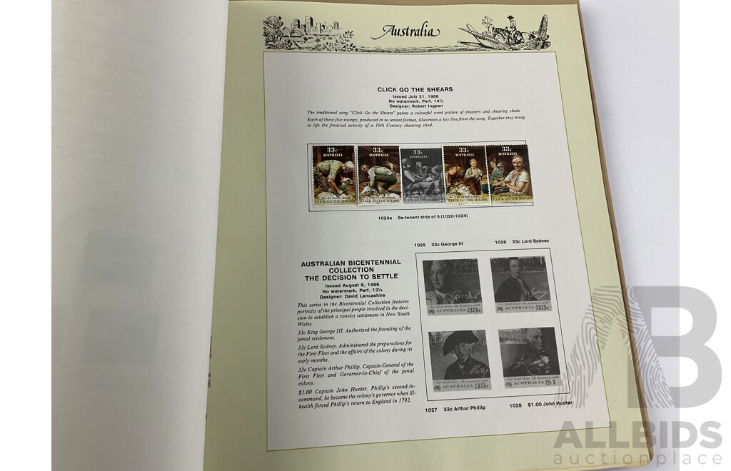 Australian Seven Seas Stamp Album, Examples From Predecimal to 1980's