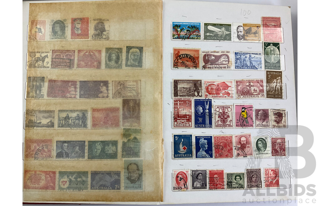 Australian and International Stamp Collections Including Predecimal, 1981, 1984 Annual Collections, 1980's First Day Covers, Stamp Catalogues, USA, Columbia, Manama, Panama Bhutan, Liberia and More