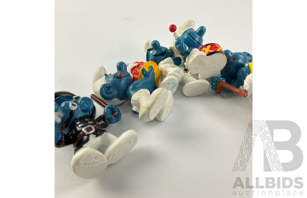 Vintage Peyo Schleich Smurfs Including Clumsy, Drummer, Chef, Cricketer and More