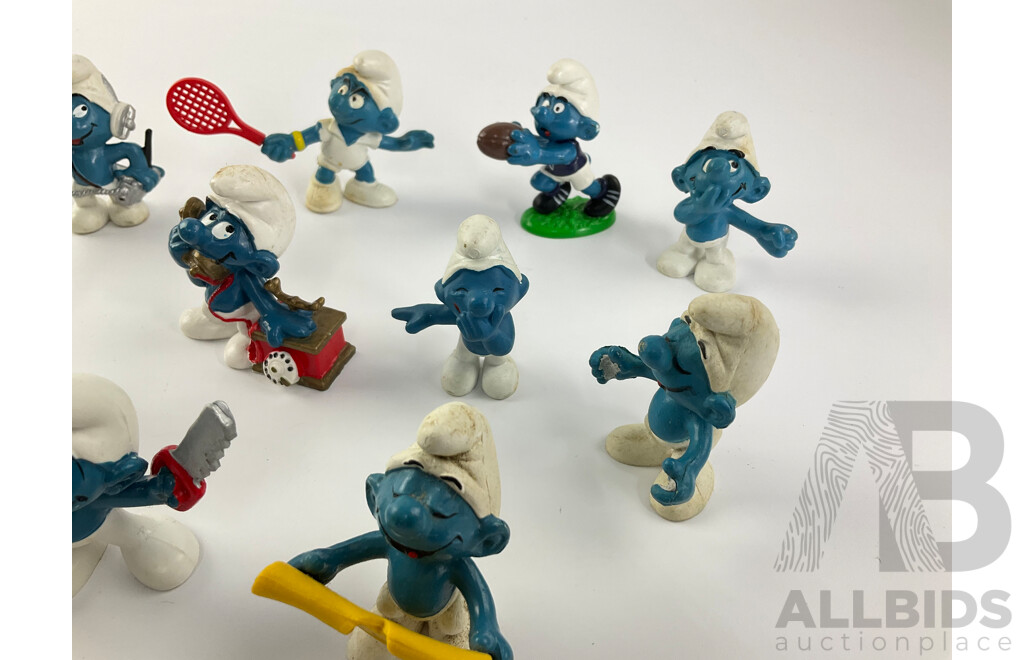 Vintage Peyo Schleich Smurfs Including Smurfette, Handy, Sporty and More