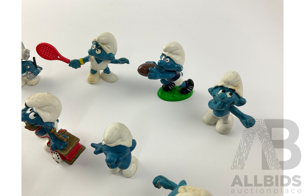 Vintage Peyo Schleich Smurfs Including Smurfette, Handy, Sporty and More