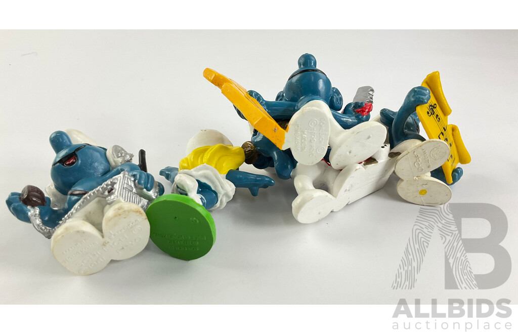 Vintage Peyo Schleich Smurfs Including Smurfette, Handy, Sporty and More