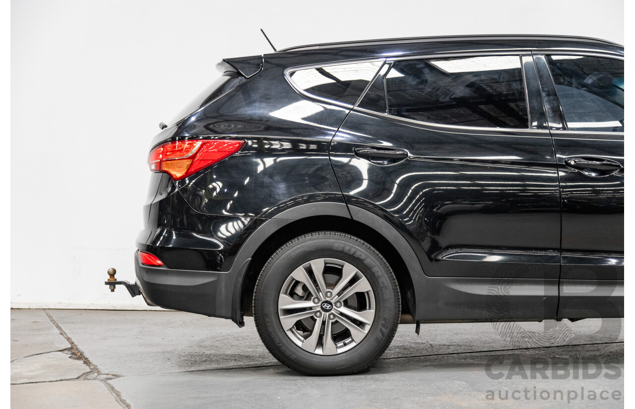 3/2016 Hyundai Santa Fe Active CRDi (4x4) DM SERIES II (DM3) 4d Wagon Phantom Black Turbo Diesel 2.2L - 7 Seater