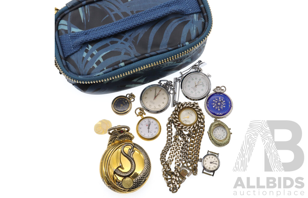 Collection of Ladies Vintage Fob Watches Including Lauris, Felicia, Caterex & Valgine