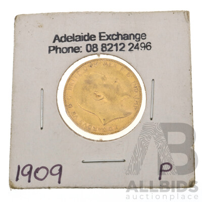 Australian 1909 Perth Edward VII Half Sovereign