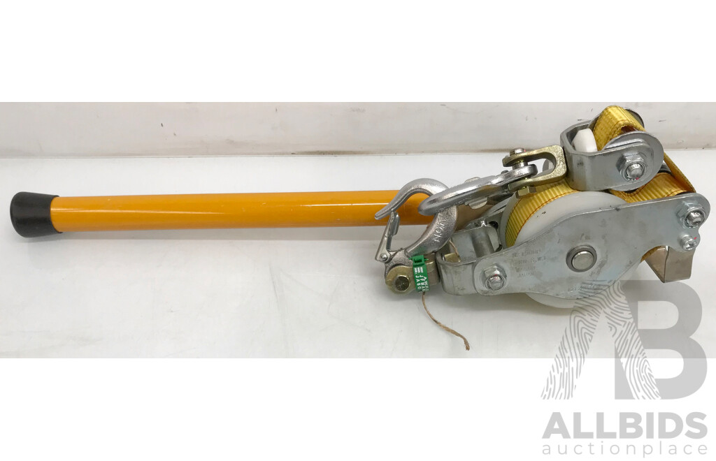 Yellow Hand Winch with Hook