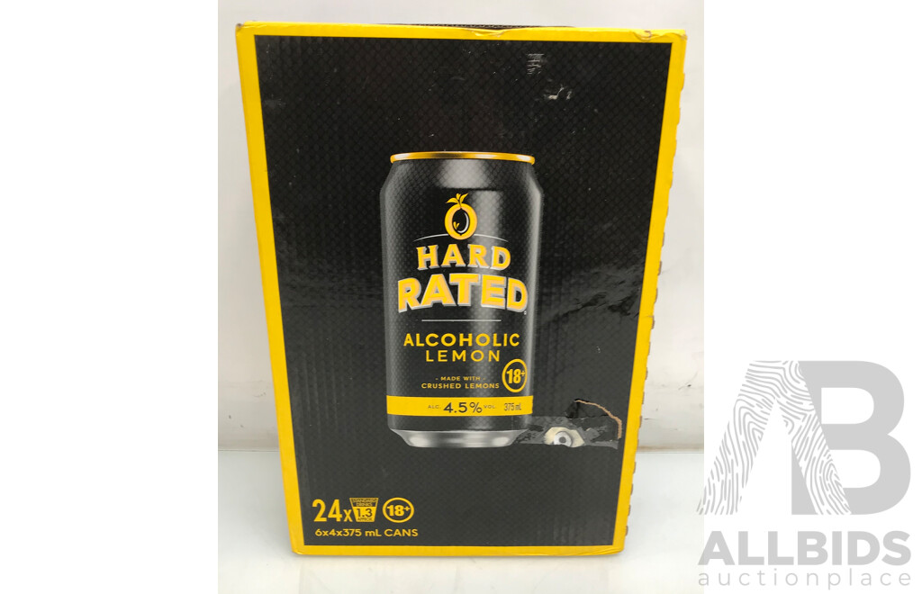 Hard Rated Alcoholic Lemon 375mL (24 Pack)