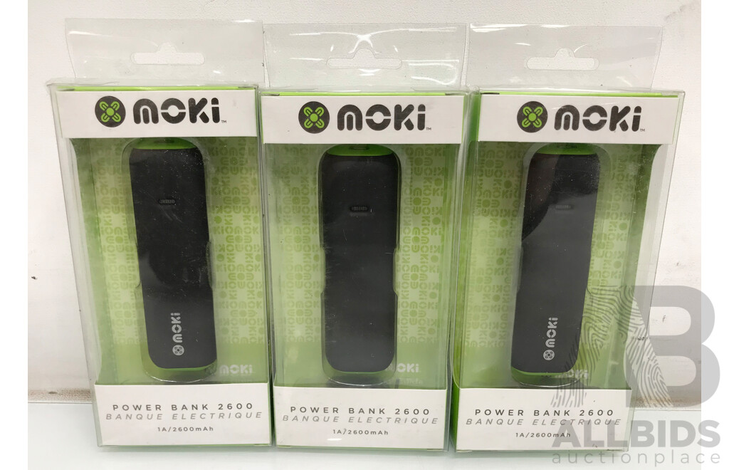 Moki PowerBank 2600 - Lot of 3