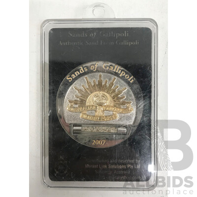 2007 Sands of Gallipoli Medallion - Simpson and His Donkey