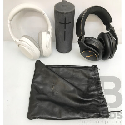 Razer Wireless Headset, Shure Headphones, and Ultimate Ears Portable Speaker - Lot of 3