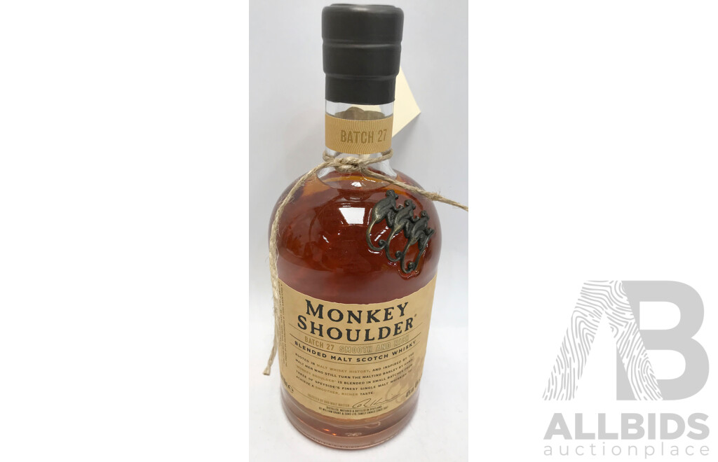 700ml Bottle of Monkey Shoulder Blended Malt Scotch Whisky