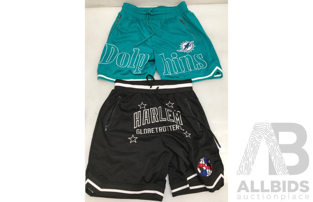 Miami Dolphins and Harlem Globetrotters Basketball Shorts and Uniqlo Trackpants - Lot of 6