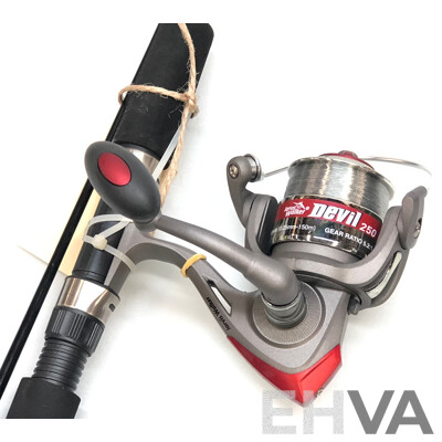 Jarvis Walker 183cm Fishing Rod with Devil 250 Spin Reel - New