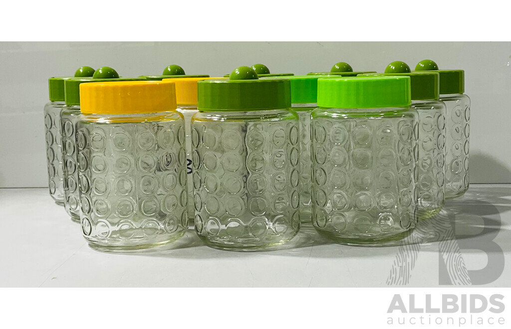 Collection of a Dozen Glass Jars