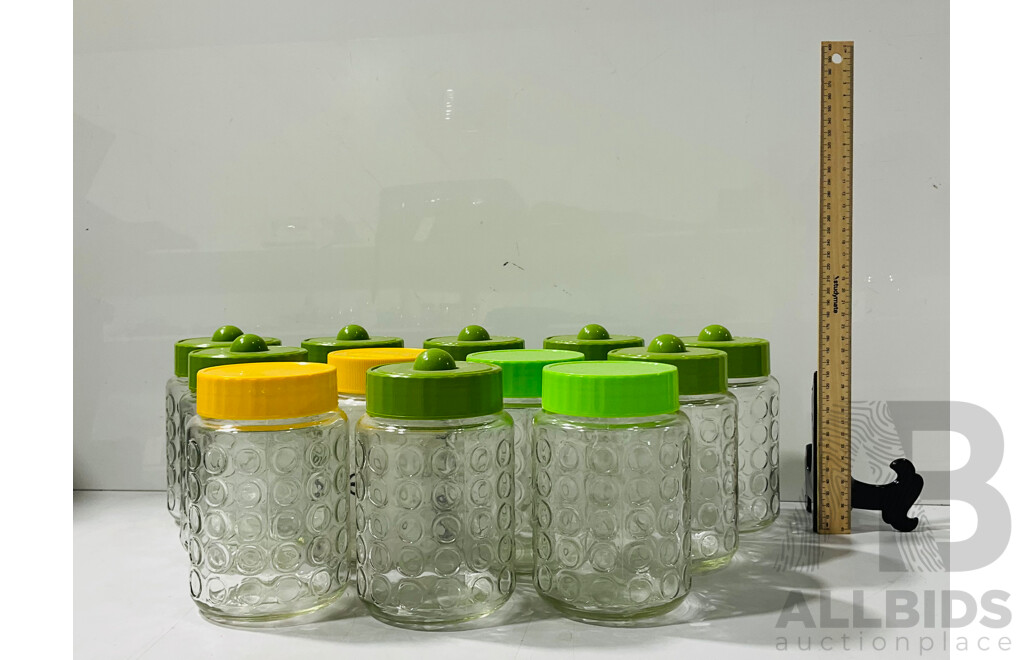 Collection of a Dozen Glass Jars