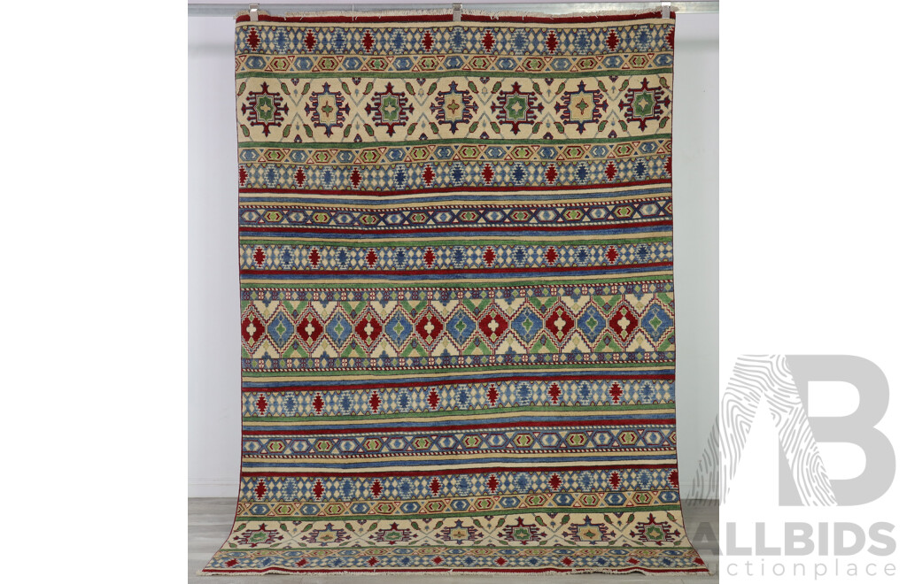 Large Hand Knotted Persian Wool Main Carpet with Bright Bold Colours