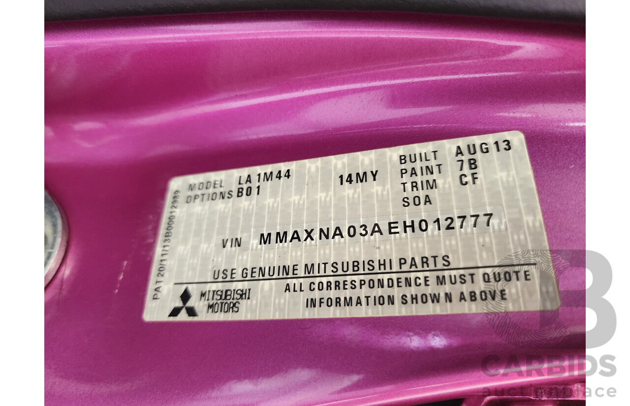 3/2014 Mitsubishi Mirage ES LA 5d Hatchback Purple 1.2L